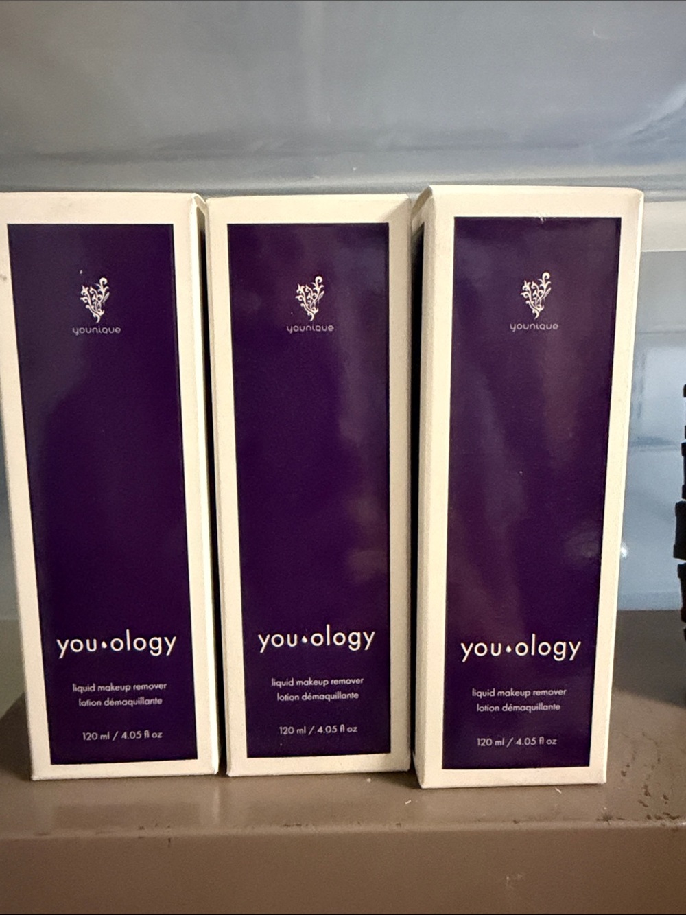 Set of three new full size younique youology liquid makeup remover you ology